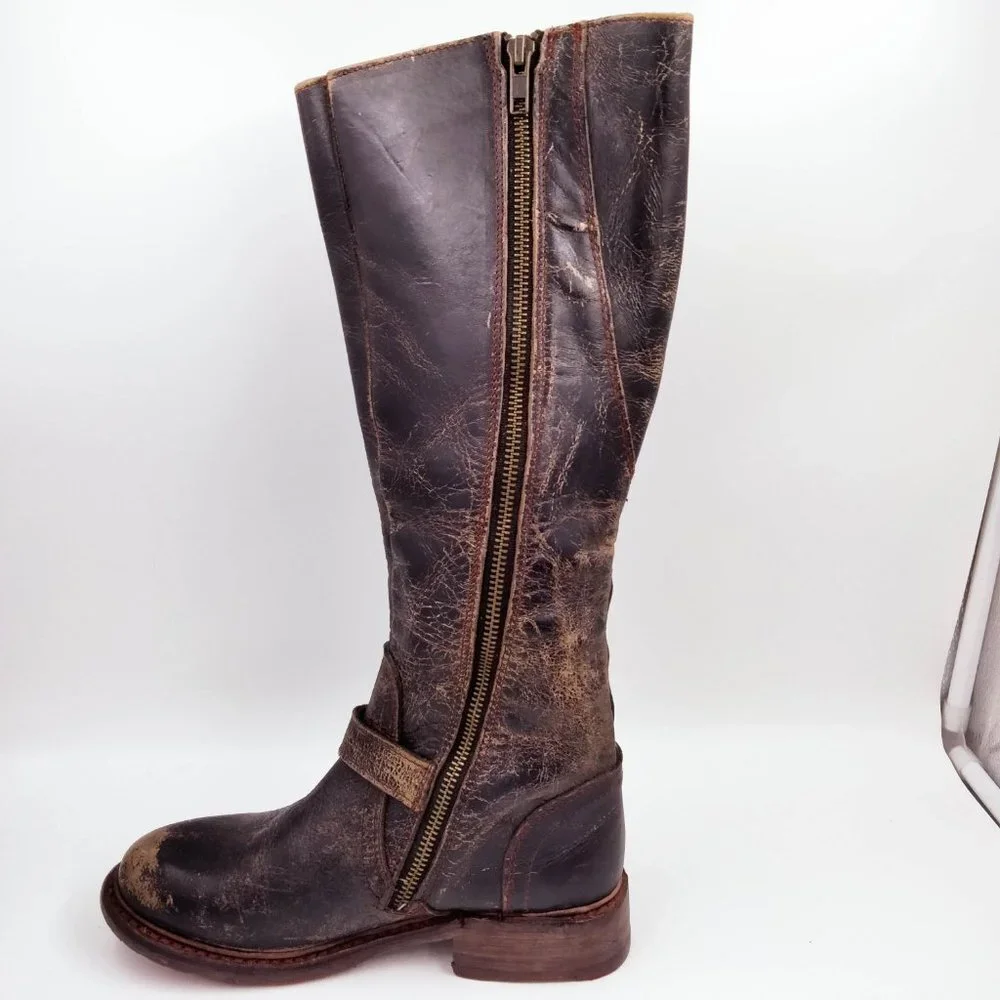 Bed Stu Glaye Tall Boots Distressed Brown 6